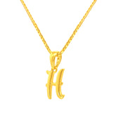 22K Yellow Gold Initial Initial H Pendants with gold weight of 1.48g